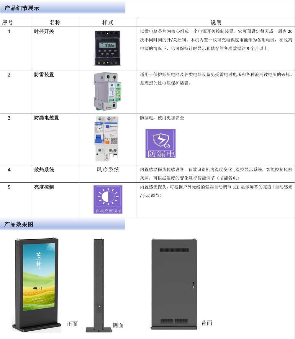 65寸、75寸4K超高清户外数字标牌广告机(图5)