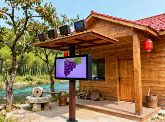 乡村振兴腾博会“户外触摸屏 + 满天星信发系统” 赋能农产品电商服务站