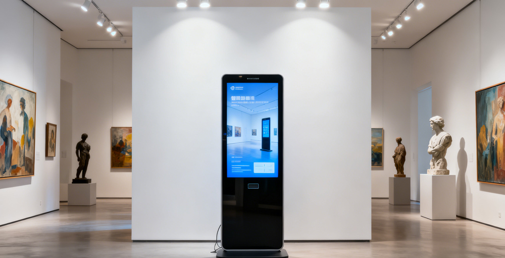 美术馆运营 “神器”！腾博会科技数字标牌广告机让看展 + 运营双省心