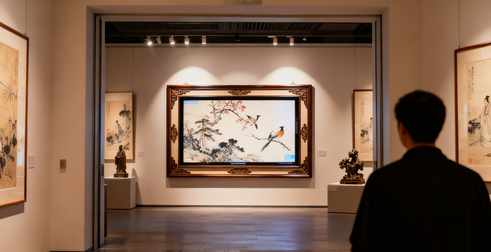 腾博会科技数字标牌广告机让画作会 “说话”(图2) 腾博会科技数字标牌广告机让画作会 “说话”(图2)