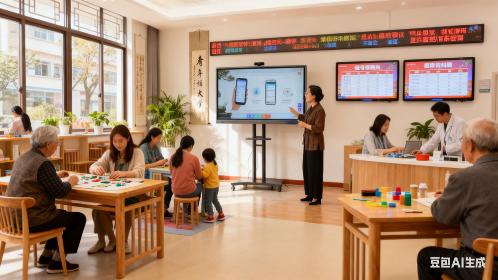 健康讲座 “零距离”！腾博会科技教学会议一体机让社区居民懂养生、少生病(图2)